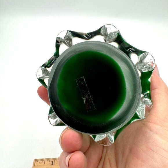 Glass Christmas Tree Paper Weight Clear Green Holiday - Picture 11 of 13